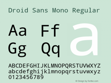 Droid Sans Mono Regular Version 1.00 build 112图片样张