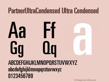 PartnerUltraCondensed Ultra Condensed Version 1.00 August 23, 2016, initial release图片样张