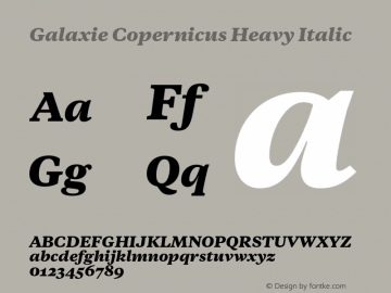 GalaxieCopernicus-HeavyItalic Version 001.002图片样张