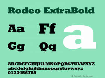 Rodeo ExtraBold Version 1.0; 51456; initial release图片样张