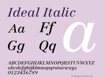 Ideal-Italic Version 001.000图片样张