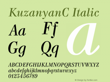 KuzanyanC-Italic 001.000图片样张