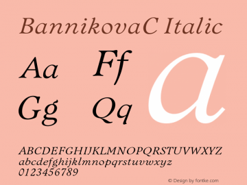 BannikovaC-Italic 001.000图片样张