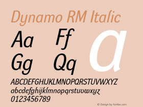 Dynamo Italic R M 001.000图片样张