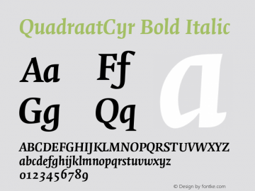 QuadraatCyr-BoldItalic Version 5.504图片样张