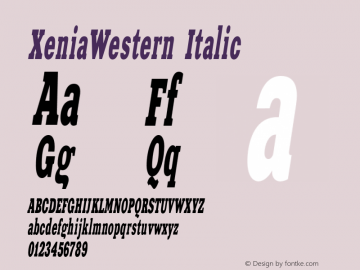 XeniaWestern Italic Version 1.000;PS 001.001;hotconv 1.0.38图片样张