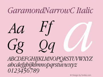GaramondNarrowC-Italic 001.000图片样张