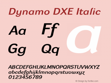 Dynamo Italic D X E 001.000图片样张