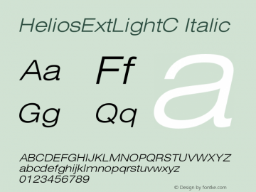 HeliosExtLightC-Italic 001.001图片样张
