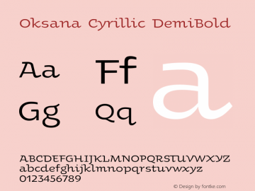 Oksana Cyrillic DemiBold Version 2.001图片样张