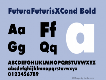 FuturaFuturisXCond Bold Version 001.000图片样张