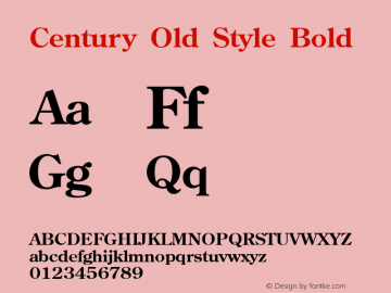 Century Old Style Bold Version 1.0; 1970; initial release图片样张