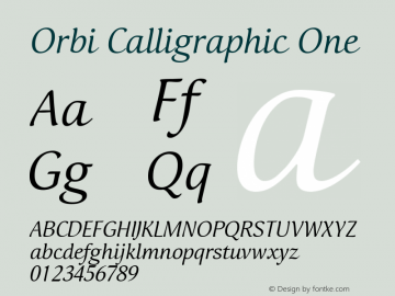 Orbi Calligraphic One Version 1.002图片样张