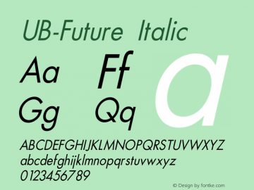 UB-Future Condensed Regular Italic Version 2.001;PS 002.000;hotconv 1.0.38图片样张