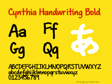 Cynthia Handwriting Bold Version 1.502图片样张