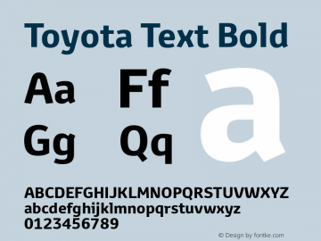 ToyotaText-Bold Version 1.00 : September 29, 2008图片样张