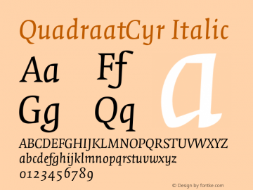 QuadraatCyr-Italic Version 5.504图片样张