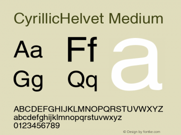 CyrillicHelvet Medium 001.000图片样张