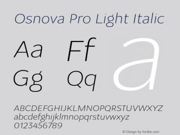 OsnovaPro-LightItalic Version 001.002图片样张