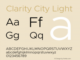 Clarity City Light Version 1.000;hotconv 1.0.109;makeotfexe 2.5.65596图片样张