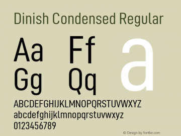 Dinish Condensed Regular Version 2.006; ttfautohint (v1.8.3)图片样张