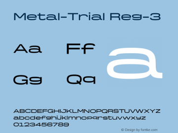 Metal-Trial Reg-3 Version 1.000;hotconv 1.0.109;makeotfexe 2.5.65596图片样张