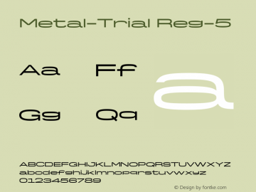 Metal-Trial Reg-5 Version 1.000;hotconv 1.0.109;makeotfexe 2.5.65596图片样张