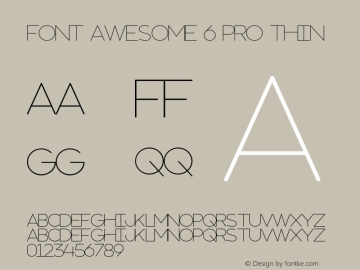 Font Awesome 6 Pro Thin Version 768.0010070801 (Font Awesome version: 6.0.0-beta2)图片样张