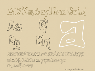 612KosheyLine Bold 1997; 1.0, initial release Font Sample