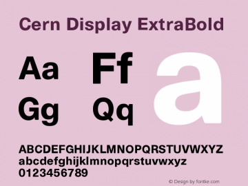 Cern Display ExtraBold Version 1.000;PS 001.000;hotconv 1.0.38图片样张