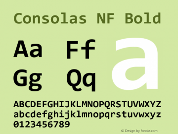 Consolas Bold Nerd Font Complete Mono Windows Compatible Version 7.00图片样张