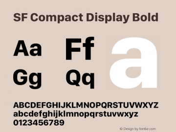 SF Compact Display Bold Version 17.0d12e1图片样张