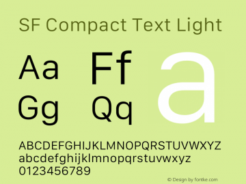 SF Compact Text Light Version 17.0d12e1图片样张