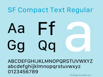 SF Compact Text Regular Version 17.0d12e1图片样张