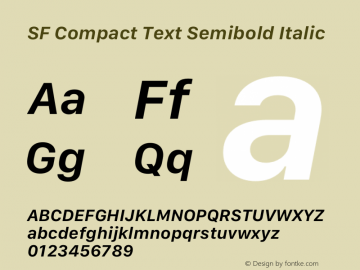 SF Compact Text Semibold Italic Version 17.0d12e1图片样张