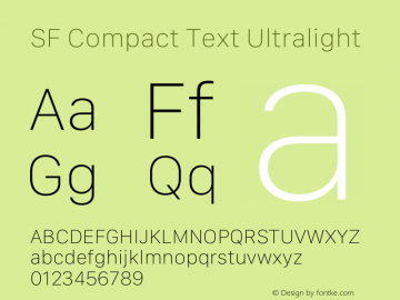 SF Compact Text Ultralight Version 17.0d12e1图片样张