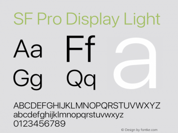 SF Pro Display Light Version 17.0d12e1图片样张