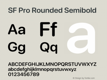 SF Pro Rounded Semibold Version 17.0d12e1图片样张