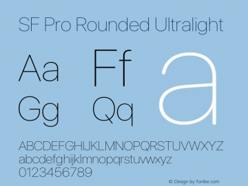 SF Pro Rounded Ultralight Version 17.0d12e1图片样张
