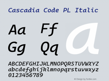 Cascadia Code PL Italic Version 2111.001图片样张