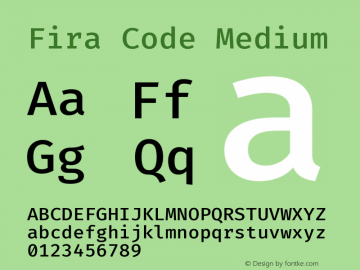 Fira Code Medium Version 6.002图片样张