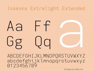 Iosevka Extralight Extended Version 11.2.1; ttfautohint (v1.8.3)图片样张