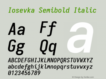 Iosevka Semibold Italic Version 11.2.1; ttfautohint (v1.8.3)图片样张