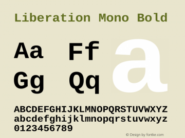 Liberation Mono Bold Version 2.1.1图片样张