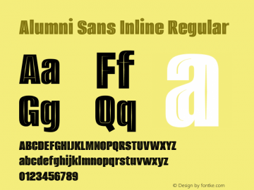Alumni Sans Inline Regular Version 1.010; ttfautohint (v1.8.3)图片样张