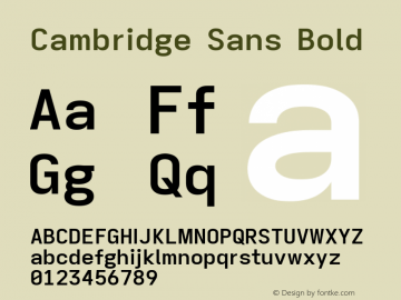 Cambridge Sans Bold Version 11.2.2; ttfautohint (v1.8.4)图片样张