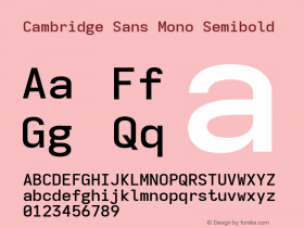 Cambridge Sans Mono Semibold Version 11.2.2; ttfautohint (v1.8.4)图片样张