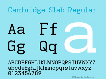 Cambridge Slab Version 11.2.2; ttfautohint (v1.8.4)图片样张