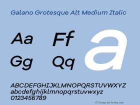 Galano Grotesque Alt Medium Italic Version 1.000;PS 001.000;hotconv 1.0.70;makeotf.lib2.5.58329图片样张