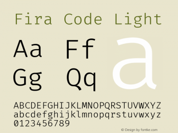 Fira Code Light Version 6.001图片样张